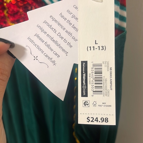 NOBO jingly christmas Romper outfit large NWT Ugly sweater outfit - Picture 7 of 8